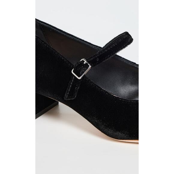 Loeffler Randall Lyra Mary Jane Pumps in Black Velvet 6 - Picture 3 of 5
